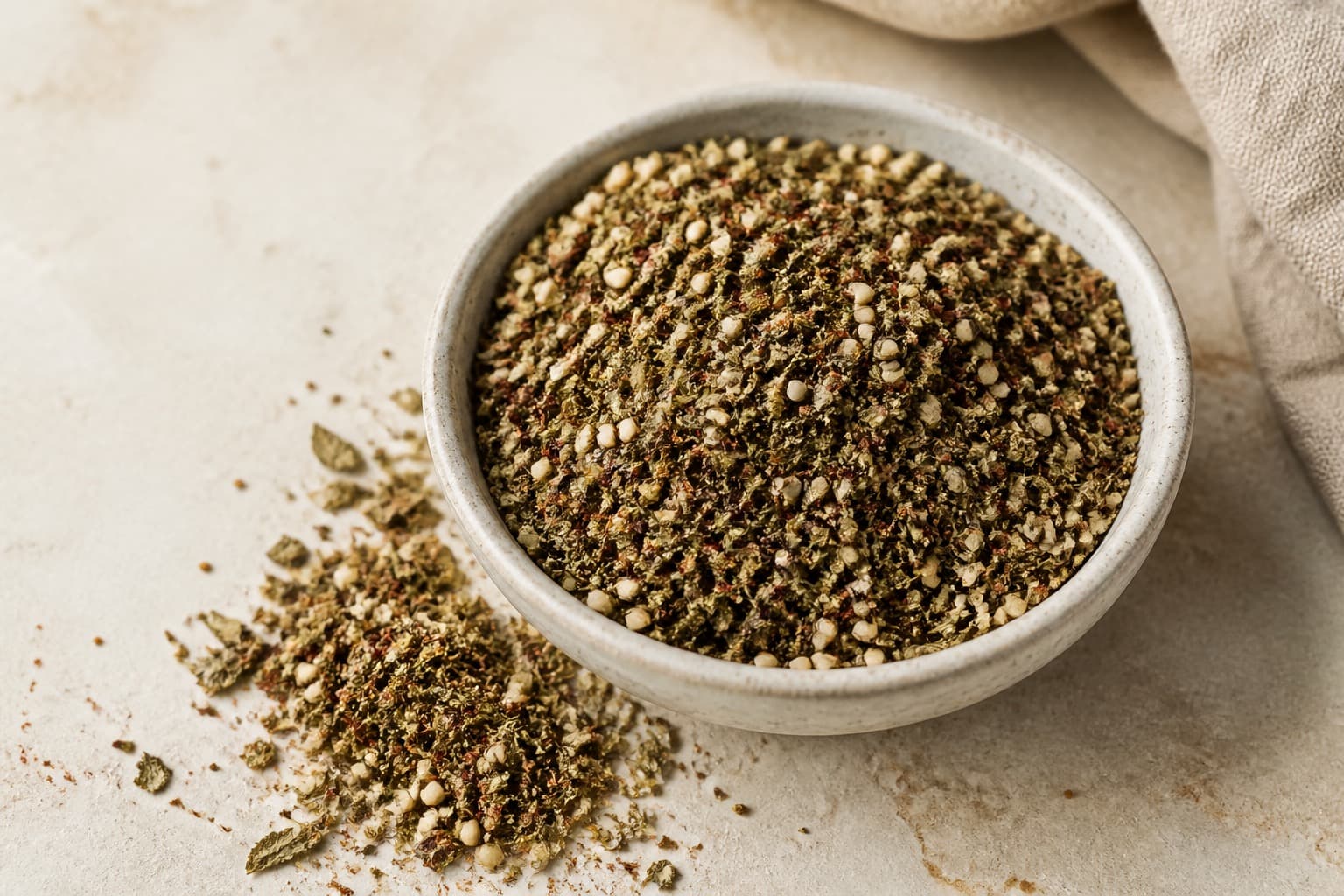 Za'atar fotograferet i naturligt nordisk køkkenlys