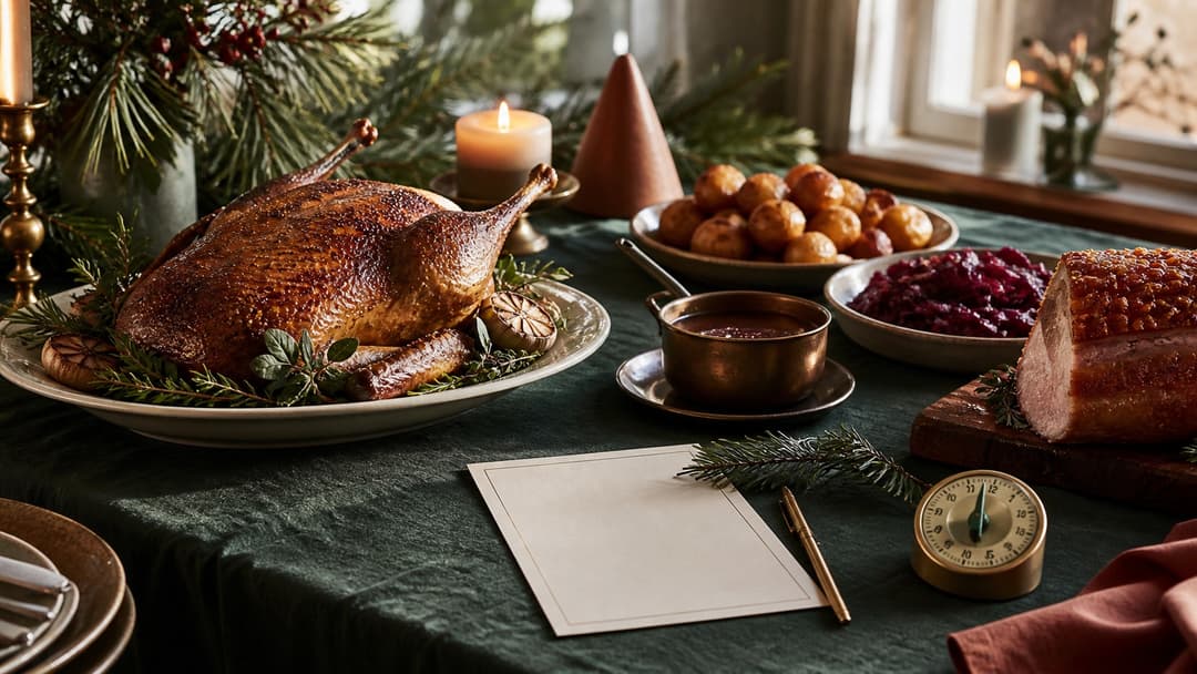 Dansk julebord med and, flæskesteg, kartofler og en overskuelig tidsplan